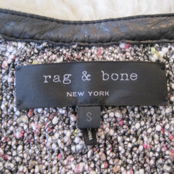 Rag & Bone Lori Tweed Leather Trim Moto Jacket - Picture 12 of 15